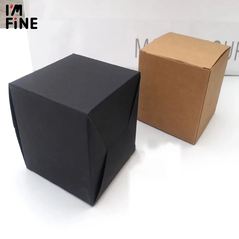 100 шт./лот пустая белая черная коробка из крафт бумаги для крема лица