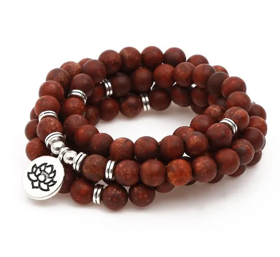 

108 beads 8mm elastic adjustable Lotus life tree Buddha OM eye Chakra Reiki agate Onyx Yoga Bracelet necklace wtgd2