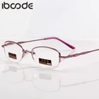 Очки для чтения iboode женские ультралегкие, элегантные модные пресбиопические аксессуары с полимерными линзами в металлической розовой оправе, + 1,0 1,5 2 2,5 4,0