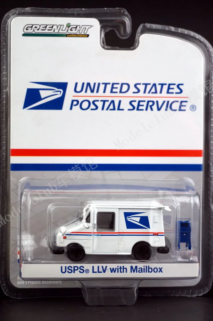 

GreenLight автомобили 1/64 USPS LLV с почтовым ящиком Коллекционная версия металлические Литые автомобили коллекция детских игрушек автомобиль для р...