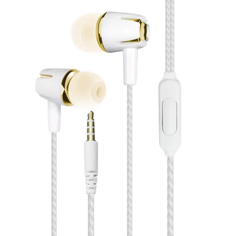 3.5mm Straight-inserted in-ear headphones portable line control with wheat Sport Gaming Headset With mic For Xiaomi IPhone