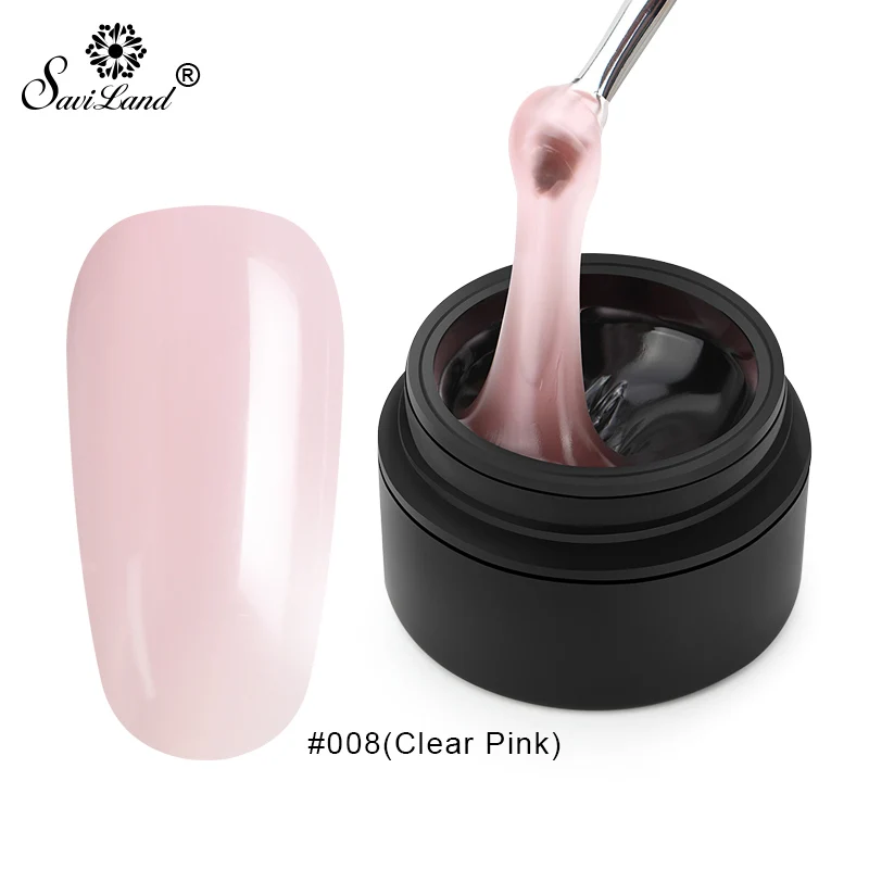 clear pink SAVILAND 15 г поли гель розовый белый Маникюр Быстрое расширение строитель быстро сухой дизайн ногтей длинные натуральные Твердые Желе Гель лак - Цвет: clear pink