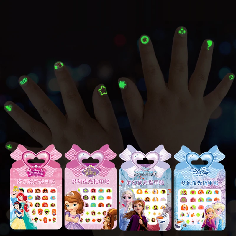 Холодное сердце для девочек 2 платья Эльзы и Анны свечение ногтей в темноте