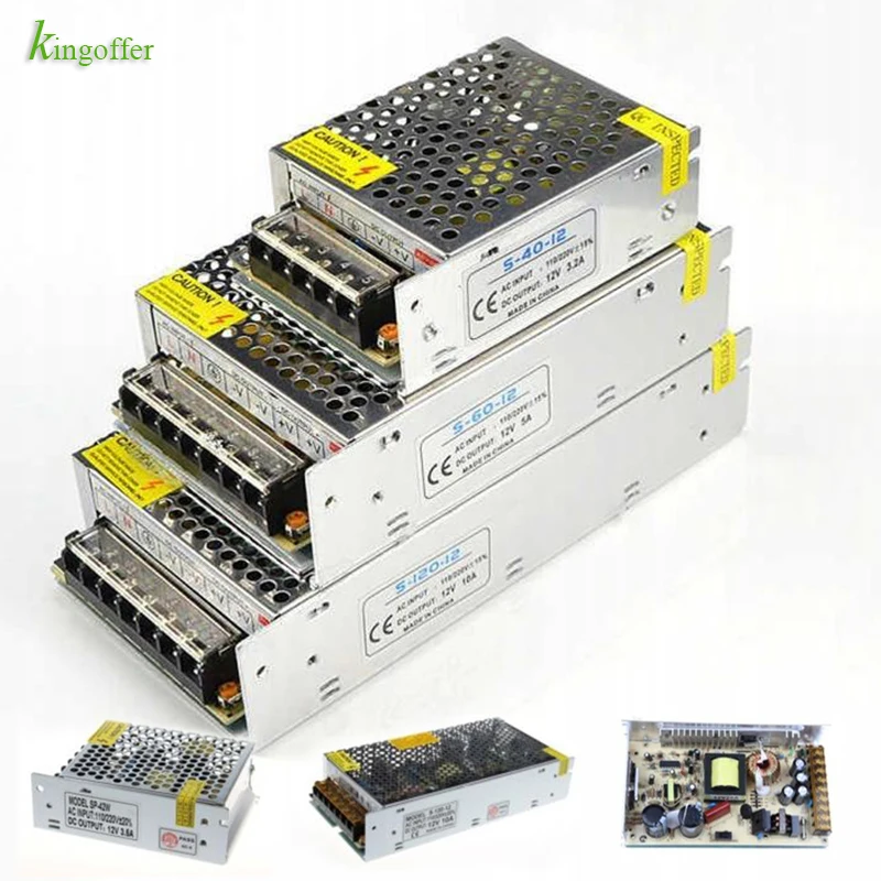DC12V 1A 2A 3A 5A 10A 15A 20A 30A 40A светильник ing трансформаторы светодиодный драйвер Мощность