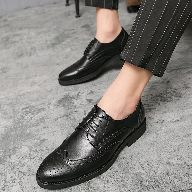 Обувь для джентльменов Роскошная кожаная обувь Мужские кроссовки на шнуровке
