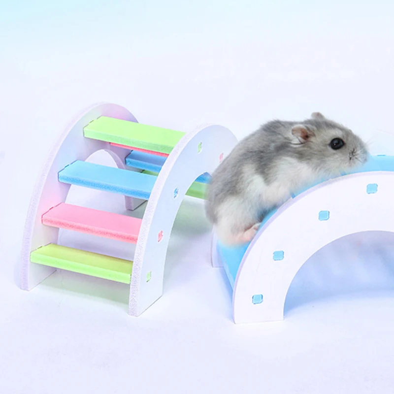 

Деревянный Радужный хомяк, морская свинка, ежик, белка, арка, маленькие тренировочные игрушки для домашних животных