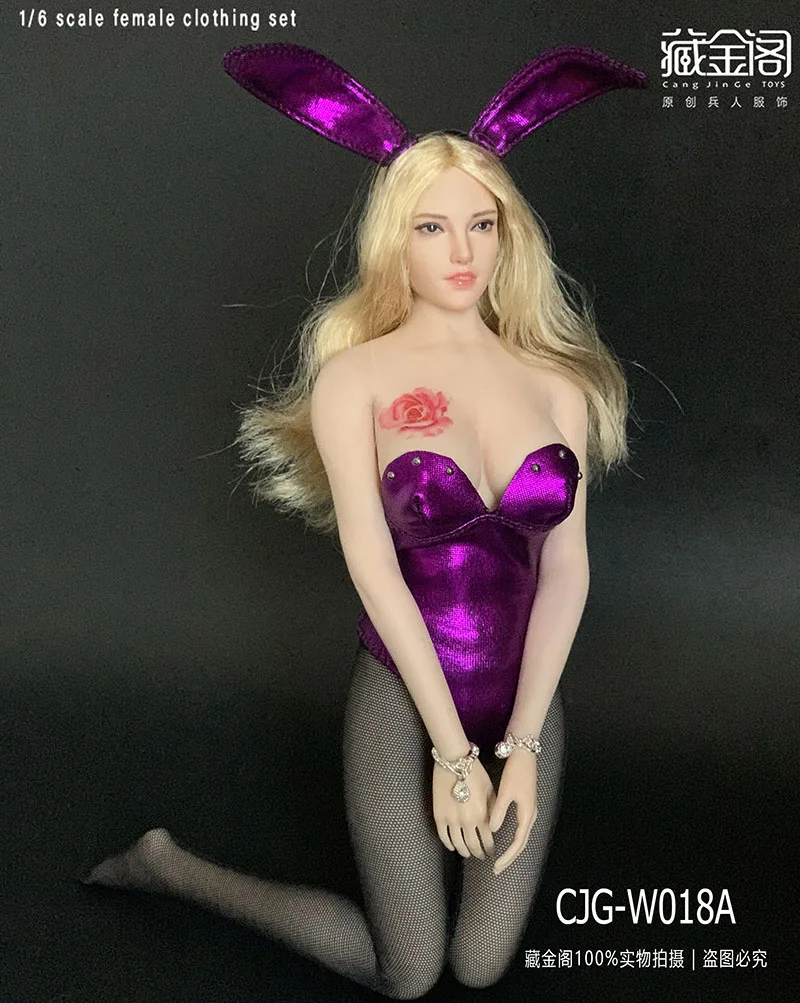 

CJG-W018A 1/6 Bunny Girl Sexy Uniform Bodysuit Female Soldier Clothes Model Fit 12'' Action Figure Dolls