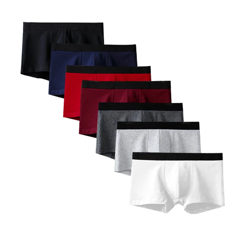 

6Pcs/Lot Men's Shorts Underwear Boxers Man Breathable Solid Underpants Comfortable Panties Pure Cotton