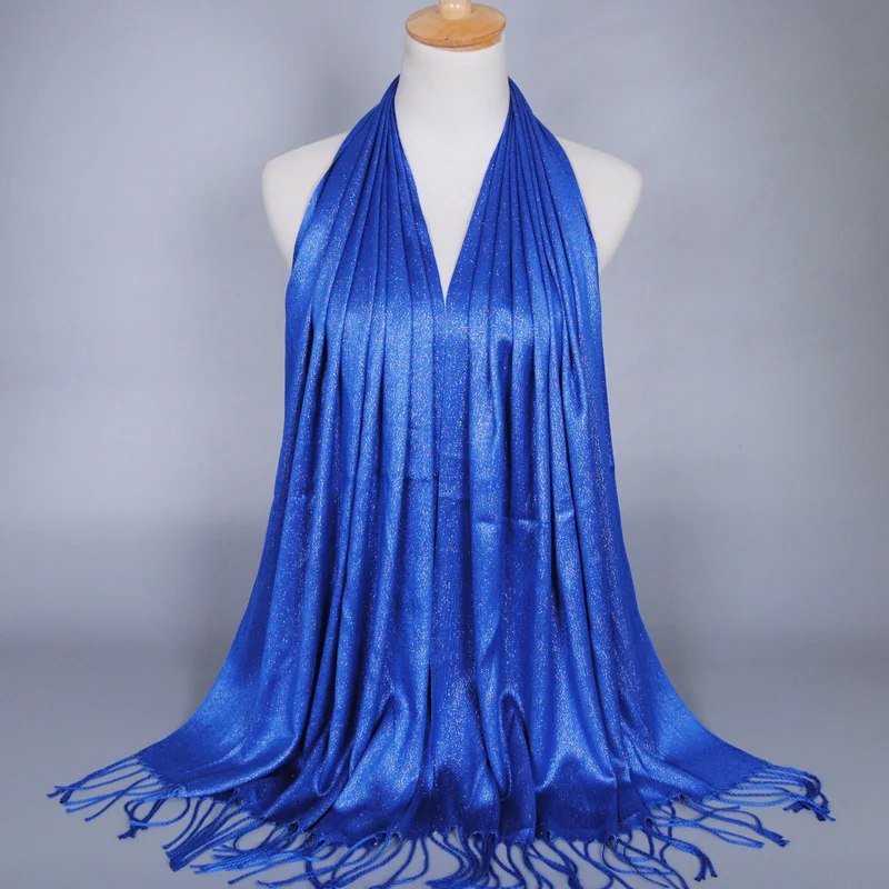 Блестящий люрексный шарф Шиммер хиджаб золотистый цвет хлопковая длинная