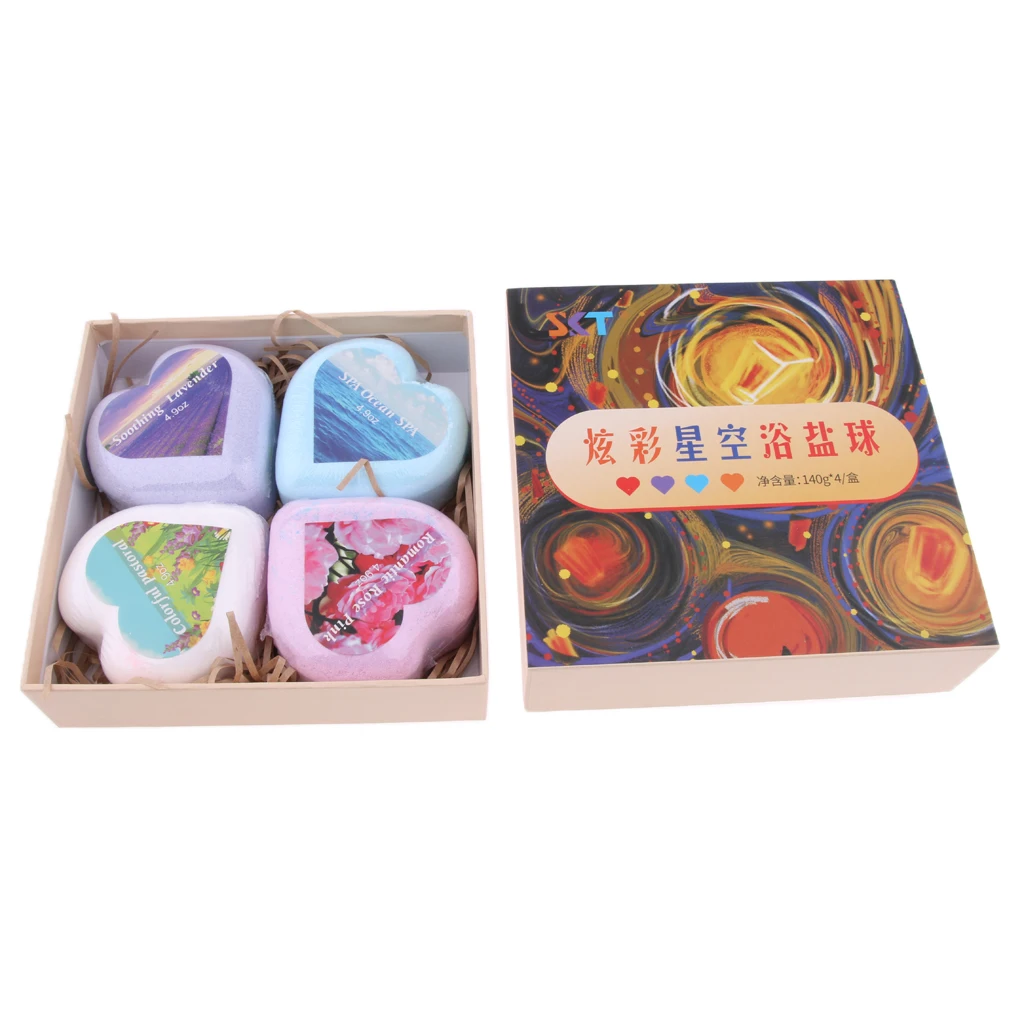 

4x Beauty SPA Scented Bubble Salt Bath Bomb Balls Essential Oil Set