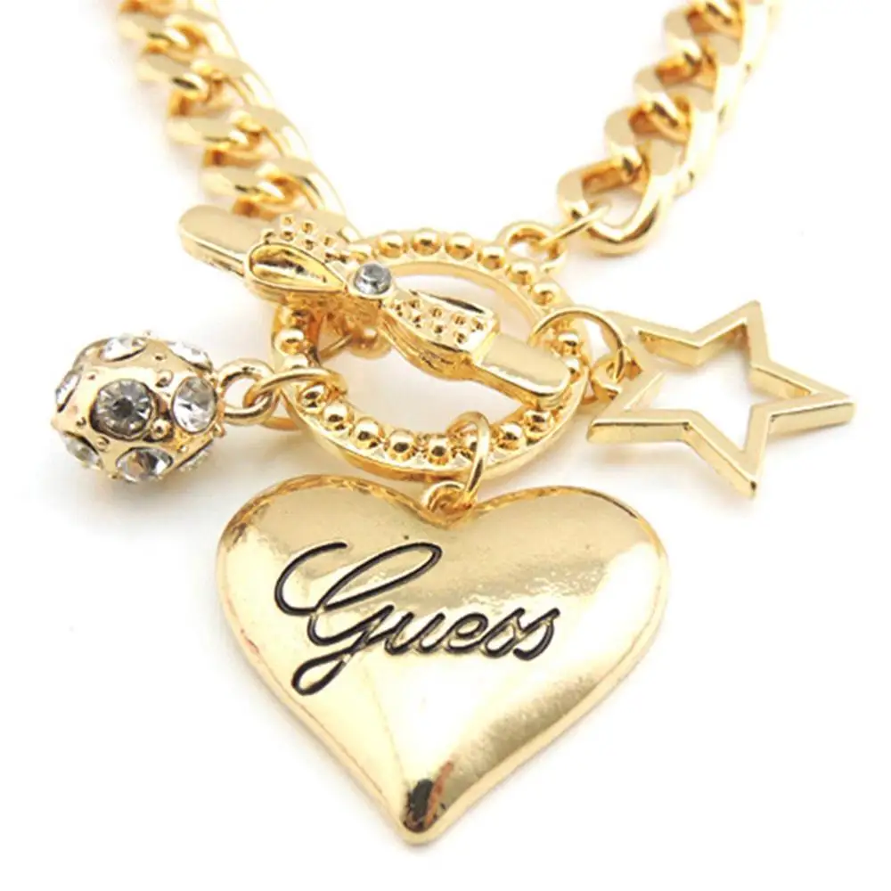 

2021 Fashion Trendy Bracelet Ball Pentagram Heart Bracelet Crystal Chain Wristband Hand Chain Gold Silver Color Women Jewelry