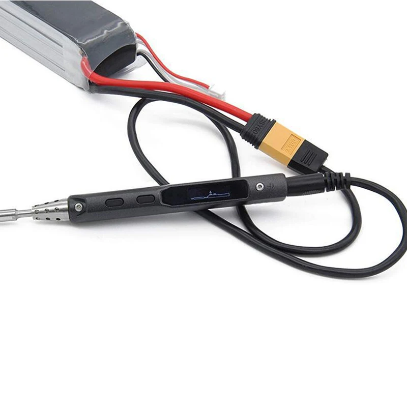 

XT60 Male Connector To Male DC DC5525 Power Cable 5.5x2.5mm Adaptor For TS100 Electronic Soldering Iron