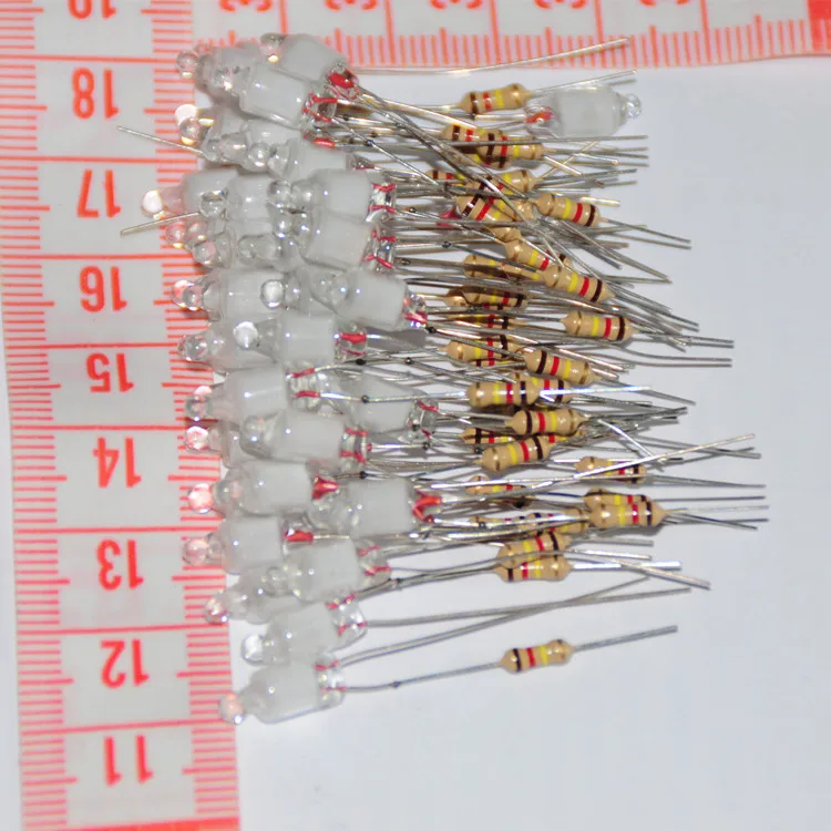 5X13 Green Resistor 200 шт. неоновые лампы Индикатор 4 мм 5 мм 6 мм Красный Зеленый Синий неоновый светильник знак 4X10 5X13 6X13 6X16 сопротивление неоновый светильник Лампада - Цвет: 5X13 Green Resistor