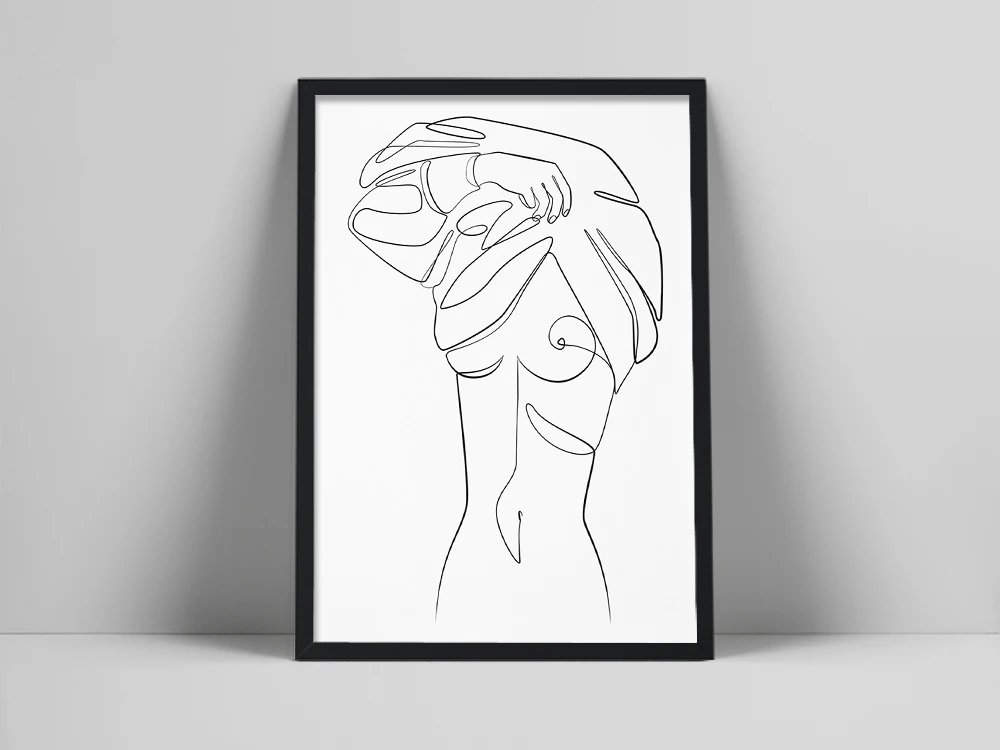 

Nude woman body one line drawing, Female body printable wall art, Naked woman print, Abstract nude silhouette, Minimalist art