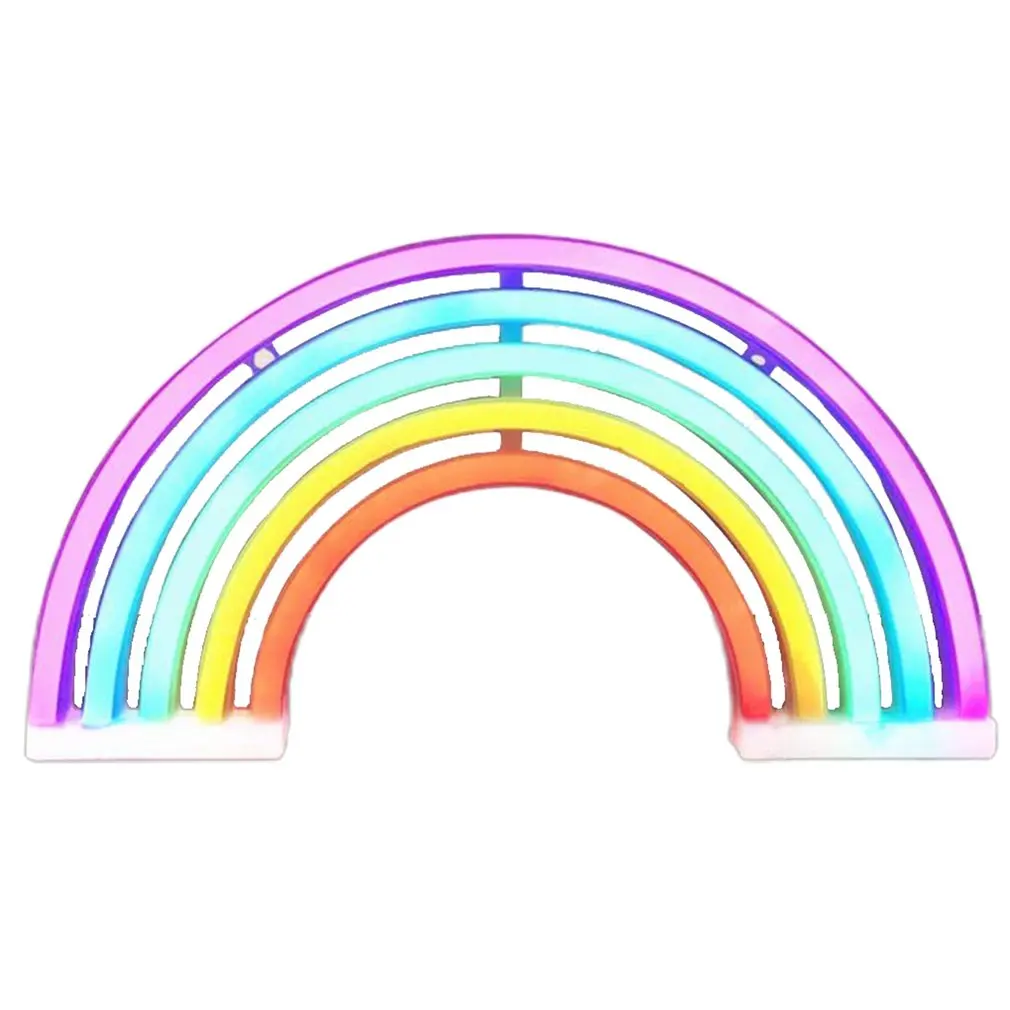 

Rainbow Neon Signs LED Colorful Pink Light for Dorm Decor Purple Desktop Lamp Decoration Neon Sign Wallpaper Christmas Neon Bulb