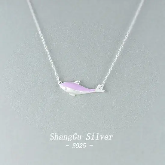 

CSHOU18 Women's Necklace Female Clavicle Chain Simple Dolphin Pendant Necklace Gift Link For Buyer