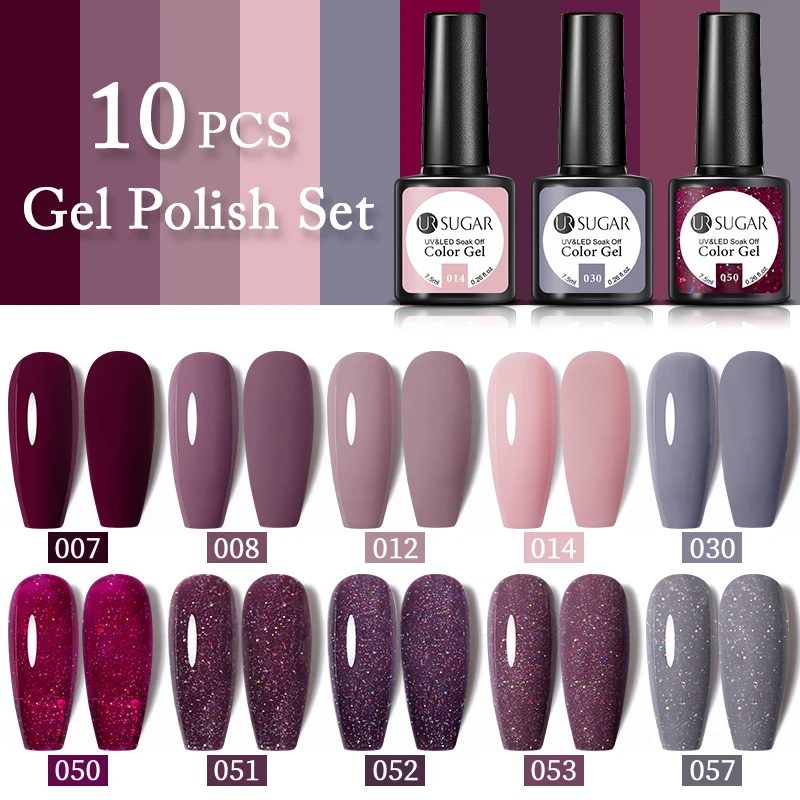 UR SUGAR 7.5ml Gel Nail Polish Set Semi Permanent Varnish All For Manicure Art Varnishes | Красота и здоровье
