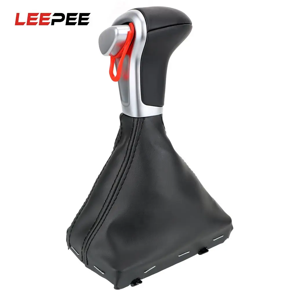 LEEPEE кожаная автоматическая хромированная ручка переключения передач для AUDI A6 A7 A3