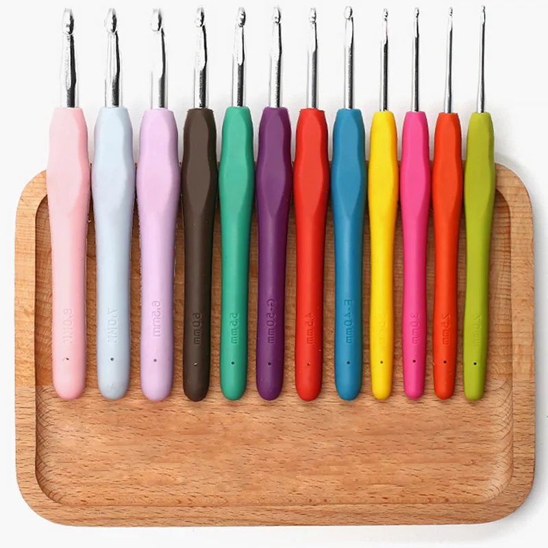 1 шт. цветные алюминиевые спицы для вязания с резиновой ручкой | Дом и сад