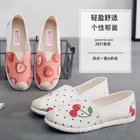 2022 womens shoes spring new style cloth shoes single foot non slip soft bottom breathable canvas student shoes