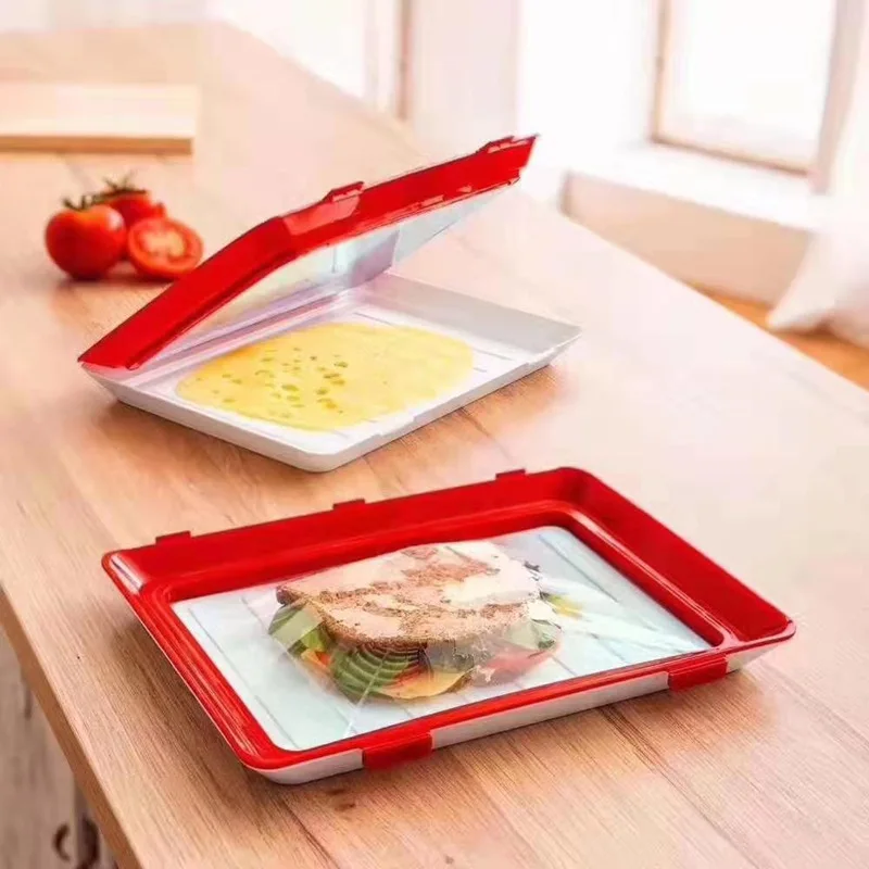 Microwave Fresh Food Tray Container Clever Dropship Kitchen Preservation Set Items Cover Storage Creative Plastic | Дом и сад