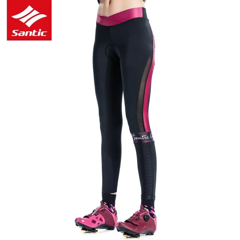 

Santic Women Cycling Padded Pants Pro fit 4D Padding Breathable Reflective Bike Bicycle Pants Quick Dry MTB Road Bike Long Pants