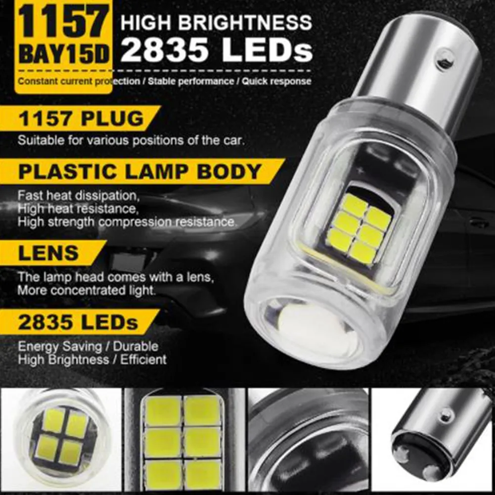 

DC 12V -24V Bay15d LED Bulbs 4X White 1157 BAY15D LED 2835 16SMD Car Steering Bulb Bright LED Bulbs