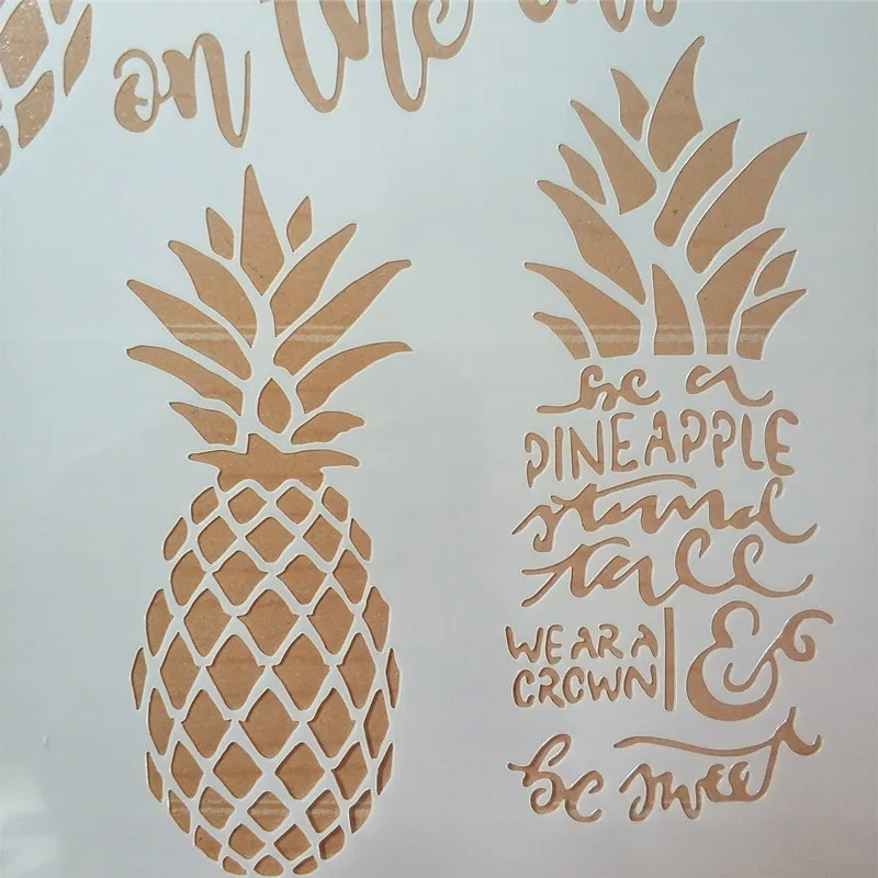 A4 Size DIY Painting Pineapple Design Stencils Template For Wall Fabric Wood Furniture Decor Embossing Paper Cards |