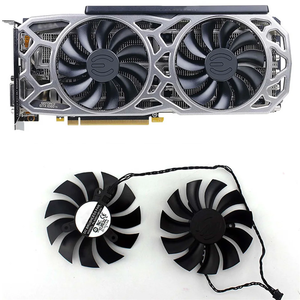 Запасные части вентилятора Охлаждения видеокарты PLA09215B12H для EVGA GTX 1080Ti SC2 GAMING Black