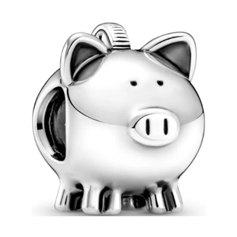

2021 New 925 Sterling Silver Pan Charm Cute Piggy Bank String Ornament, Suitable For Diy Bracelet As Jewelry