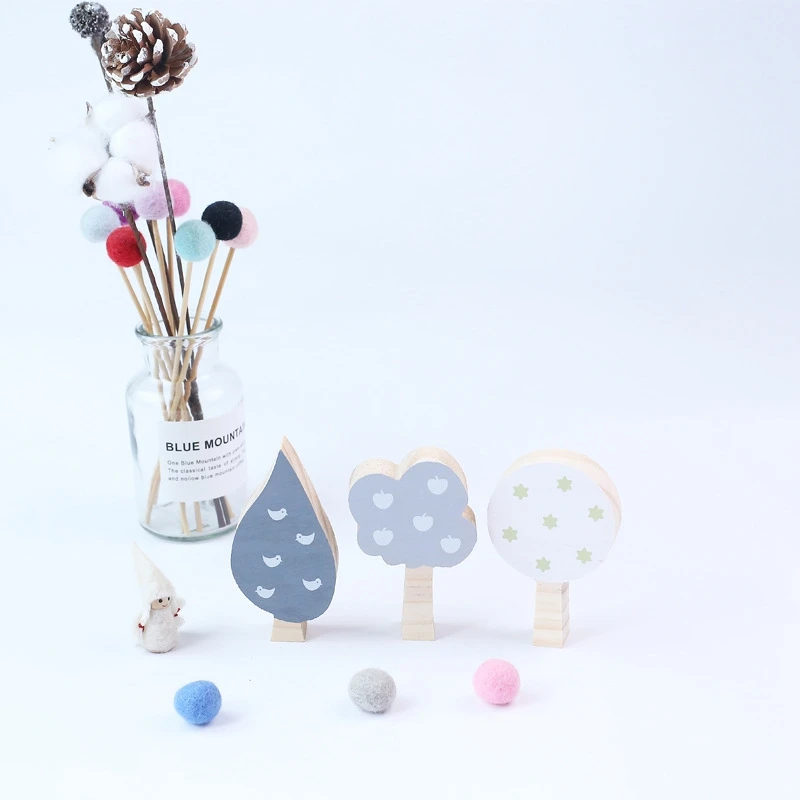 3 шт./лот украшения скандинавские деревянные подвески в виде дерева и цветка