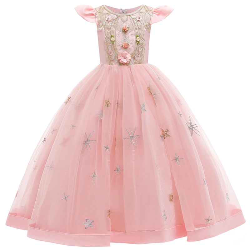 Платье детское длинное с цветочной вышивкой винтажная вышивка для вечеринки