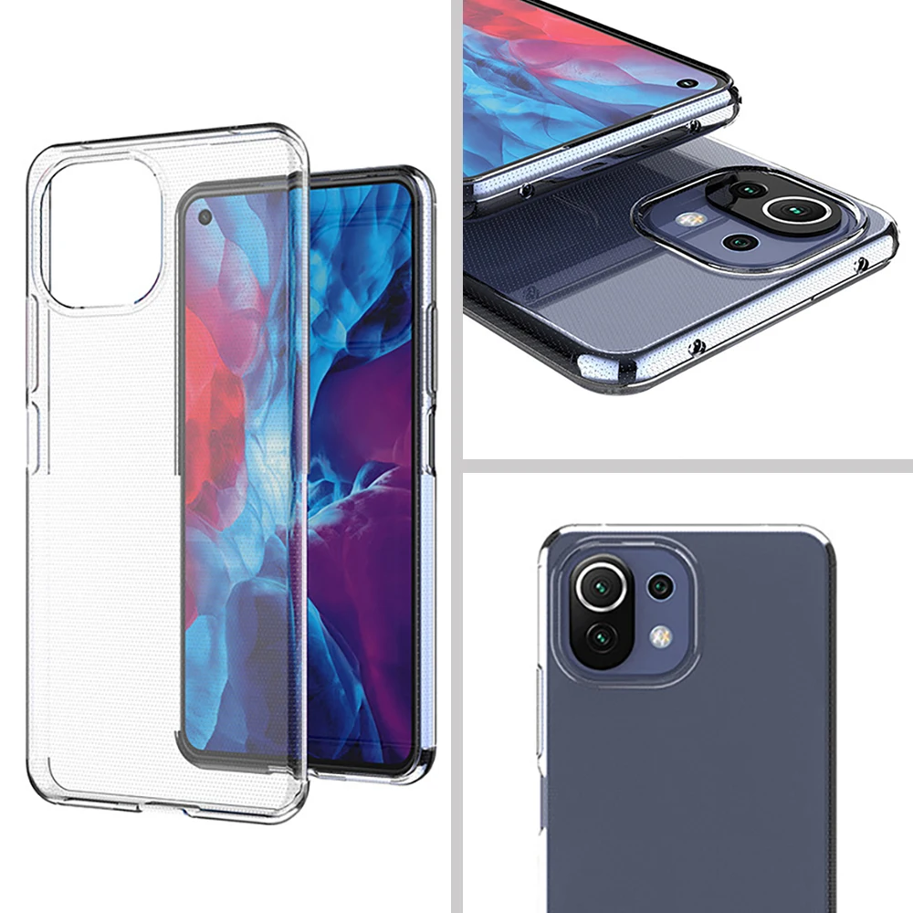 Для Mi11 чехол для Xiaomi Mi 11 5G Pro / Ultra Lite TPU силиконовый прозрачный облегающий Бампер