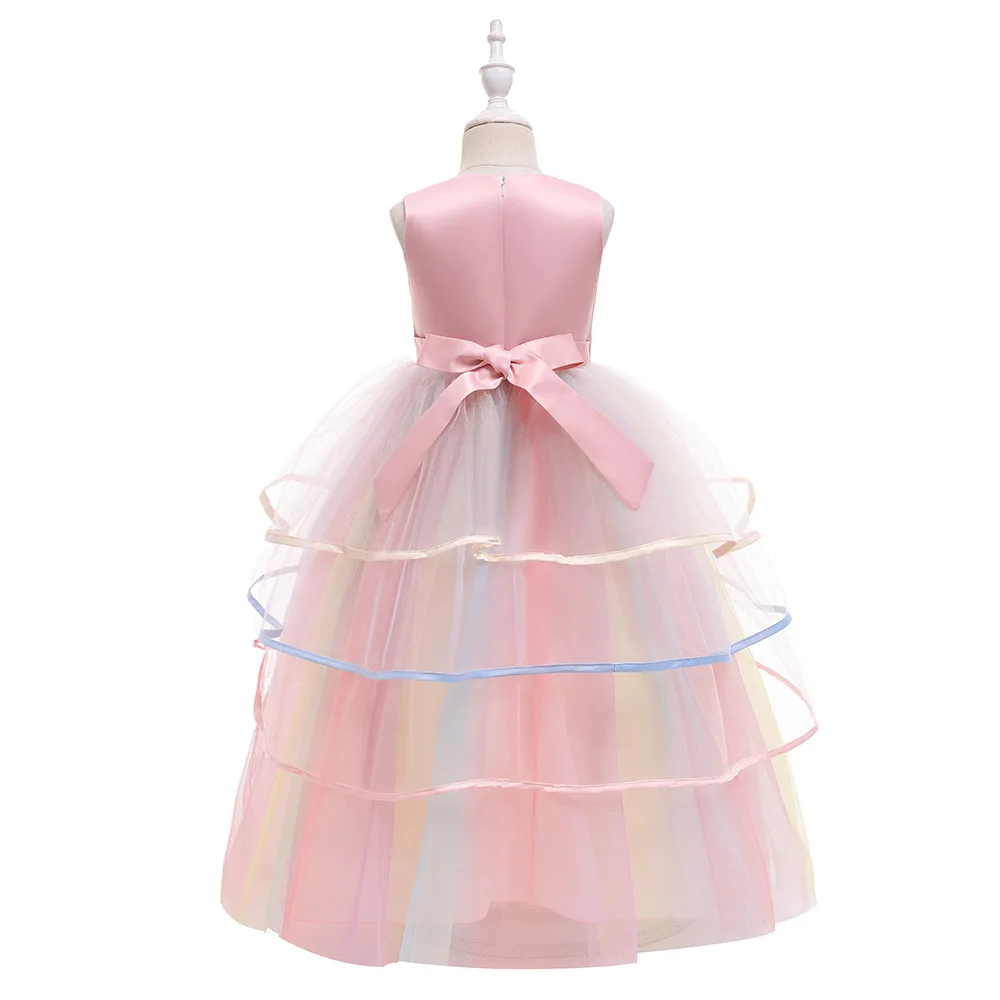 

New girl unicorn dress mesh princess dress rainbow festival dress girl dress big ball gown wedding dress unicorn dress girl