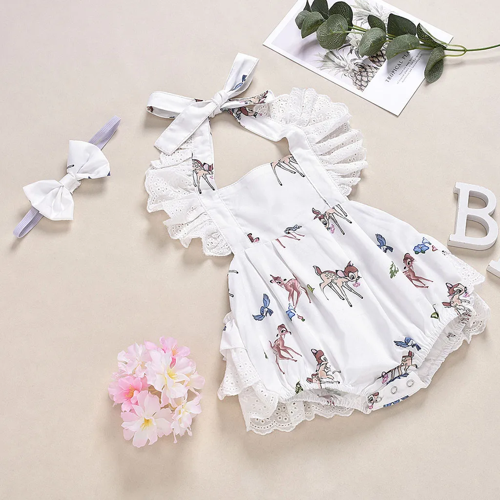 Детский комбинезон с рождественским принтом олененка для маленьких мальчиков и