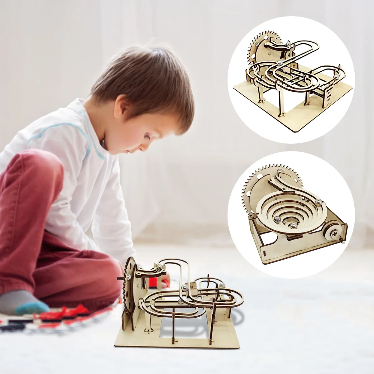 

3D Wooden Mechanical Puzzle Craft Toy DIY Assemble Maze Ball Assembly Model for Kids Gift