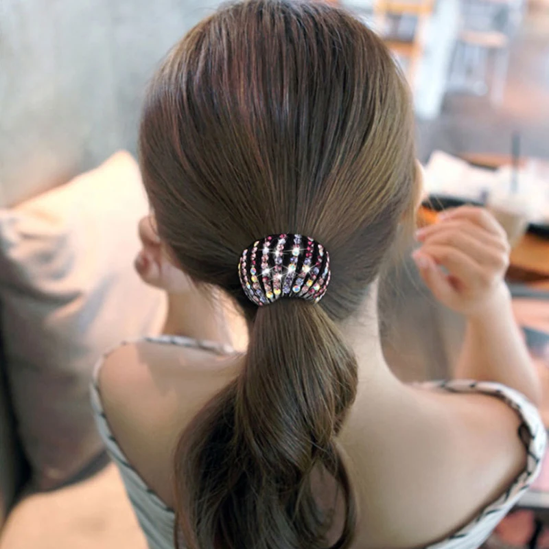 Новый инструмент для укладки волос с кристаллами сгибания заколка конского