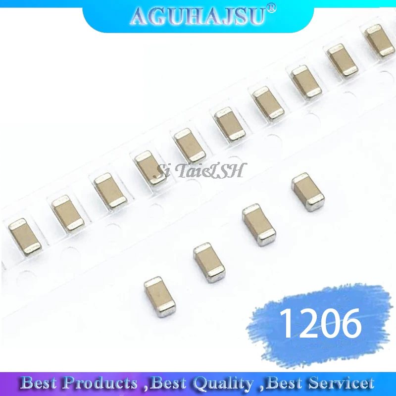 100 шт. 100NF X7R ошибка 10% 50В 0 1 мкФ 104 1206 smd конденсатор|Конденсаторы| |