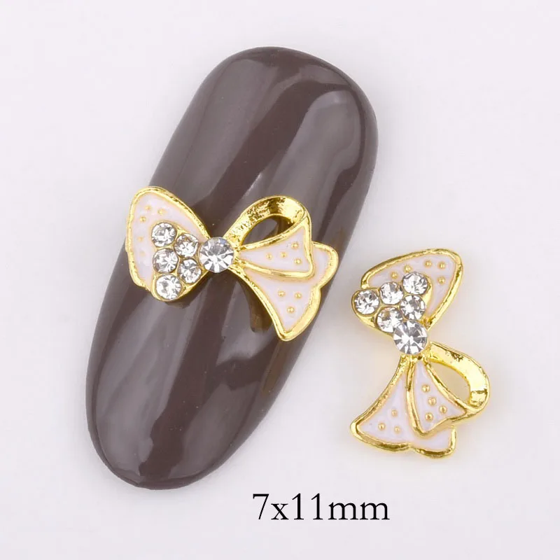 10 шт./пакет 3d для художественного оформления ногтей галстук бабочка золотого и