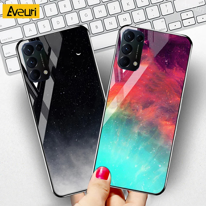 Телефонный чехол из закаленного стекла для OPPO Find X2 X3 Pro Lite Neo Reno 3 4 5 Plus Cover 4Z 5Z 2 Z 2Z 2F 10X Zoom on.