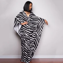 New Print Black Striped Boho Dress Plus size Beach Cover up Robe Maxi Dress Women Beachwear Summer Dress Pareos de Playa Mujer