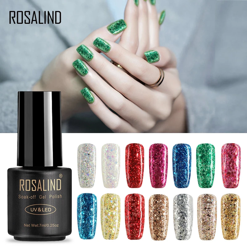 ROSALIND праймер гель Лак Серебряный замочить от УФ светодиодный Гель-лак для ногтей