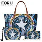 FORUDESIGNS, модные женские сумки и кошелек, 2 шт. в комплекте, полинезийский дизайн Cnmi, большая мягкая сумка через плечо, сумки с ручками, сумка