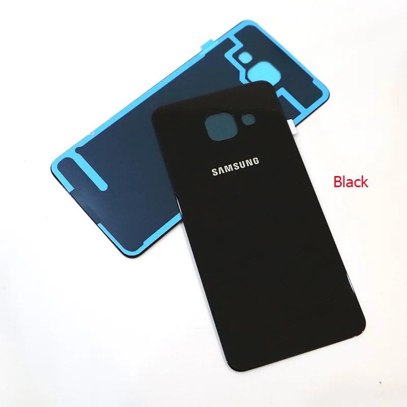 Black Задняя крышка для samsung Galaxy A310 A310F, чехол для аккумулятора, 3D стекло, задняя крышка корпуса для Galaxy A3, чехол для задней двери, замена - Цвет: Black