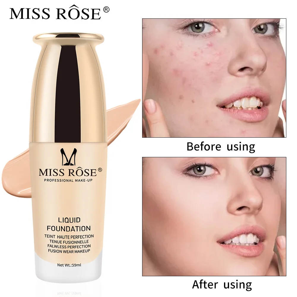 

Liquid Foundation Cream Full Coverage Concealer Oil-control Easy to Wear Soft Face Makeup Foundation