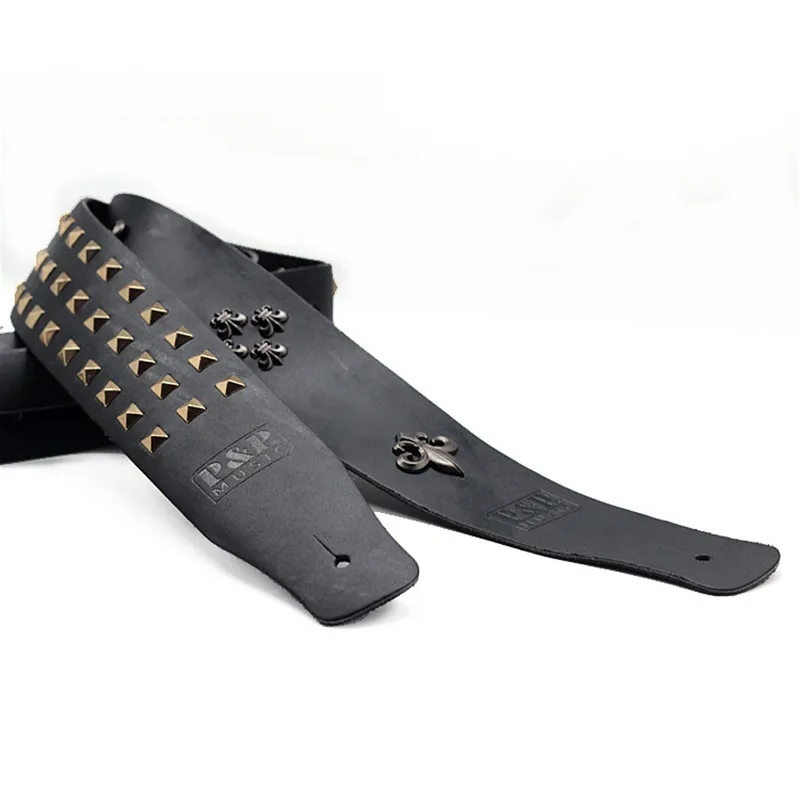 Leather guitar strap cowhide Bass Rivet stars High quality personality S988 | Спорт и развлечения