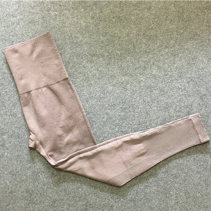 brown leggings Набор для йоги из 2 предметов, одежда для тренировок для женщин, бесшовный спортивный комплект для женщин, одежда для активного отдыха, комплекты для йоги, женская спортивная одежда - Цвет: brown leggings
