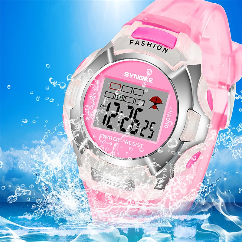 Водонепроницаемые детские часы спортивные для школьников будильник мальчиков и