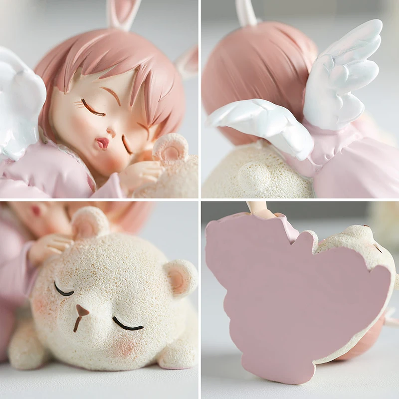 

Cute Angel Figurines Resin Girl Statue Mini Garden Accessories Christmas Decorations Modern Home Decor Children Bedroom Decor