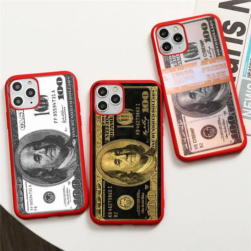 Роскошный чехол для телефона 10000 доллар США iphone 13 12 11 Pro Max Mini XS 8 7 6 6S Plus X SE 2020 XR